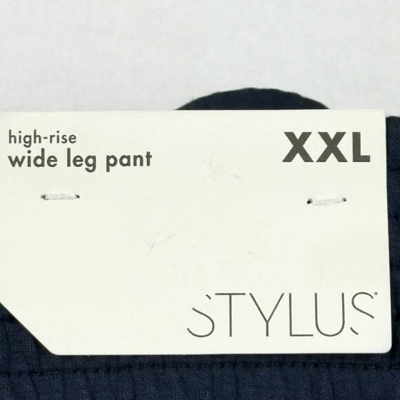 Stylus Womens Navy Platoon/White High-Rise Wide Leg Pants XXL Wide Waistband NWT - Picture 5 of 12